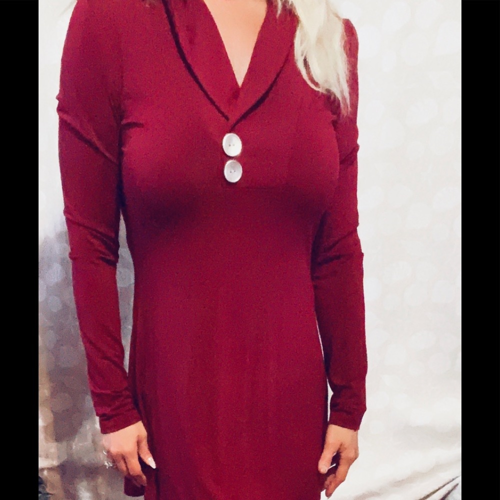 Burgundy long sleeve tunic